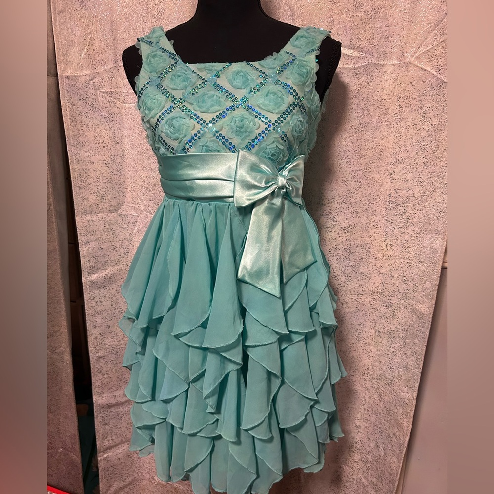 Girls teal dress